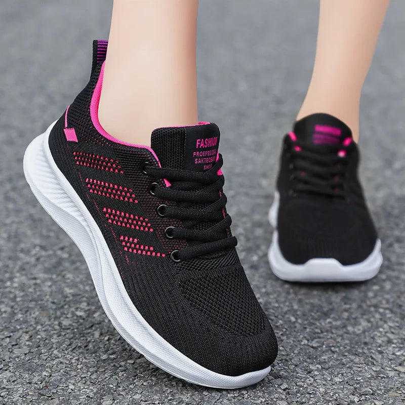 Tênis esportivo feminino, respirável, casual, com sola macia, modelo único, ideal para o outono, com tela respirável e perfeito para corrida.
