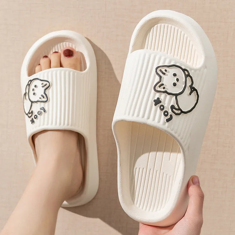 Chinelo de Verão Plataforma Antiderrapante para Banheiro, Casa, Desenho de Urso, Chinelo de Dedo para Praia, Sandálias Chinelo Femininas, Slides para Uso Interno e Externo 2026
