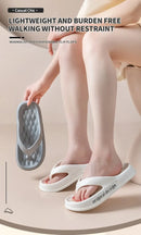 Chinelo feminino de plataforma antiderrapante, cor sólida, para uso interno