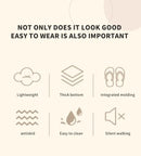 Chinelo feminino de plataforma antiderrapante, cor sólida, para uso interno