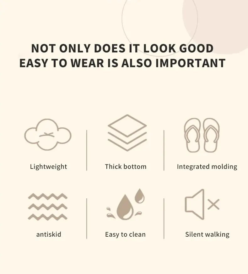Chinelo feminino de plataforma antiderrapante, cor sólida, para uso interno
