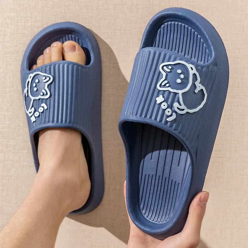 Chinelo de Verão Plataforma Antiderrapante para Banheiro, Casa, Desenho de Urso, Chinelo de Dedo para Praia, Sandálias Chinelo Femininas, Slides para Uso Interno e Externo 2026
