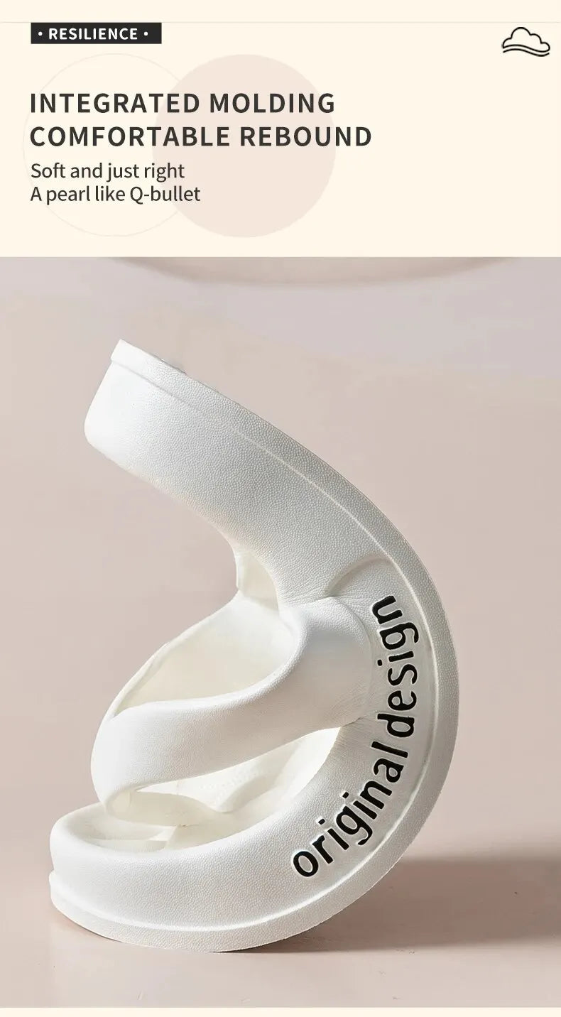 Chinelo feminino de plataforma antiderrapante, cor sólida, para uso interno