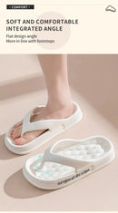 Chinelo feminino de plataforma antiderrapante, cor sólida, para uso interno