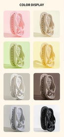 Chinelo feminino de plataforma antiderrapante, cor sólida, para uso interno