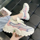 Tênis de corrida feminino com cadarço, leve, casual, para atividades ao ar livre, com sola macia.